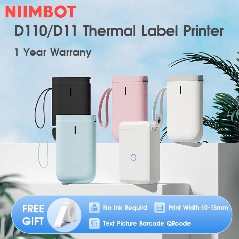 NIIMBOT 휴대용 무선 블루투스 열 라벨 프린터, D11, D110